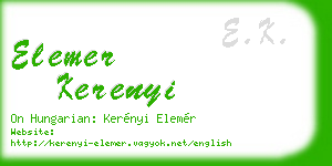 elemer kerenyi business card